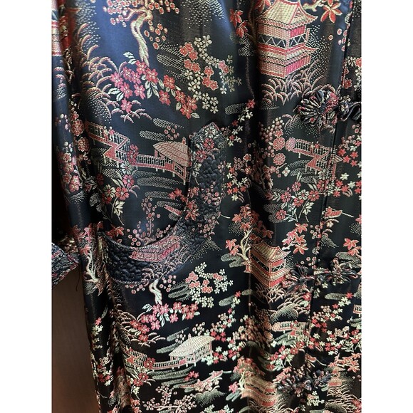 Vintage Peony Shanghai Brocade Dress Robe Size 38 Qipao, Cheongsam Dress - Picture 5 of 16